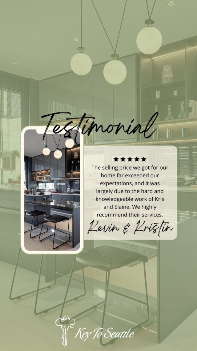 What people are saying about Kris & Elaine⁠
⁠
Thank you Kevin and Kristin for the kind words.⁠
⁠
If you are interested in buying or selling a home please contact us. ⁠
⁠
BROKERS, Keller Williams Greater Seattle:⁠
Elaine Shankland, Elaine@KeyToSeattle.com, (206) 349-6975⁠
Kris Murphy, Kris@KeyToSeattle.com, (206) 380-5287⁠
⁠
https://keytoseattle⁠
⁠